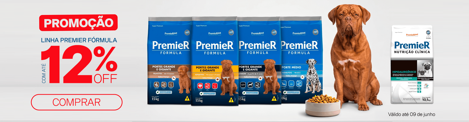 Linha Premier Fórmula com até 12% Off