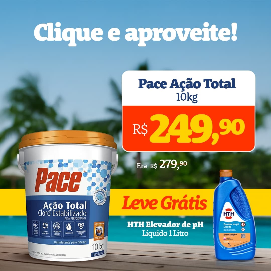 Cloro HTH Purificador Pace Ação Total 10kg + Brinde