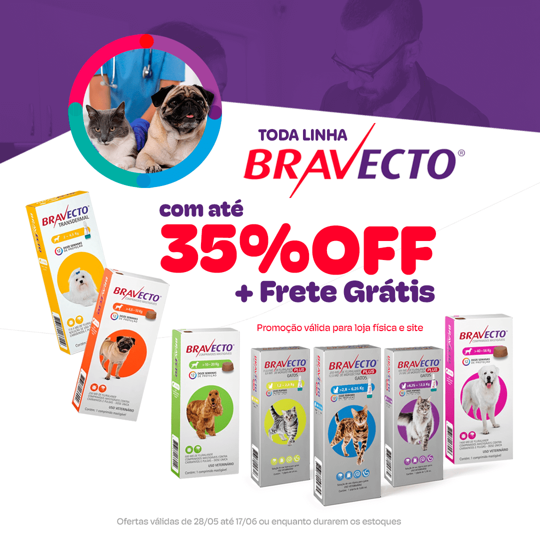 Compre agora Bravecto com até 35% OFF!