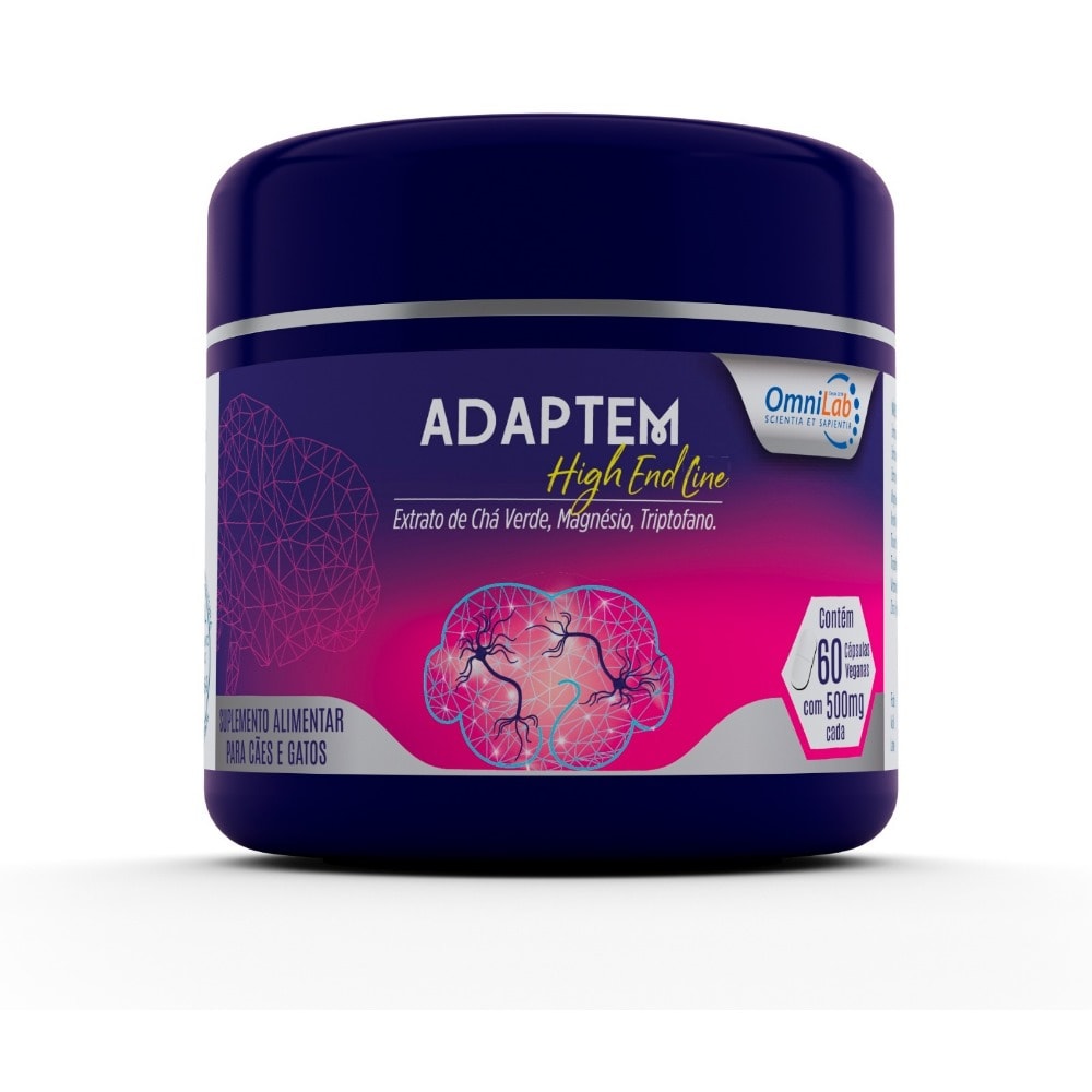 Adaptem High end Line OmiLab Suplemento Alimentar Vitalidade Cães e Gatos 500 mg 60 Cápsulas