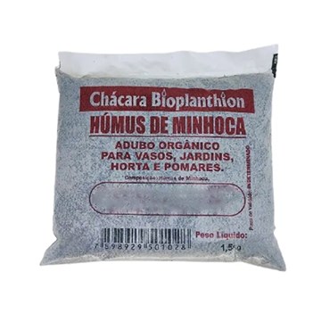 Adubo Orgânico Húmus de Minhoca 1,5 kg - Chácara Bioplanthion