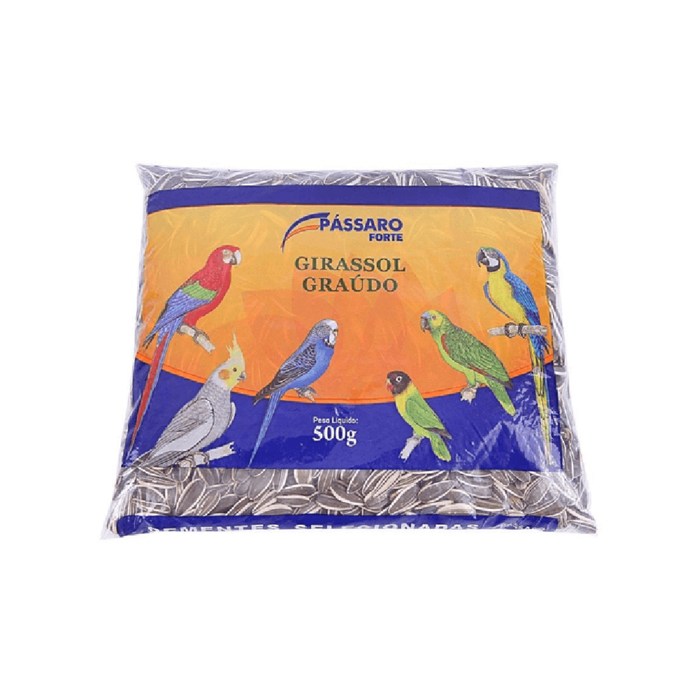Alimento para Pássaros Girassol Graúdo 500g Pássaro Forte