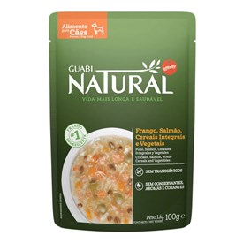 Alimento Úmido Guabi Natural Sachê para Cães Adultos Sabor Frango, Salmão, Cereais e Vegetais 100g