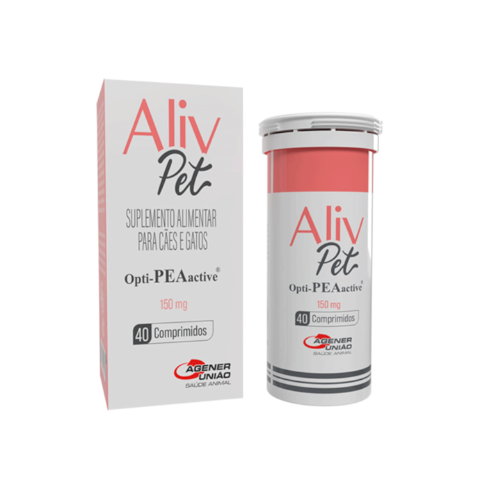 Aliv Pet Agener Suplemento Alimentar para Cães e Gatos 150 mg 40 Comprimidos