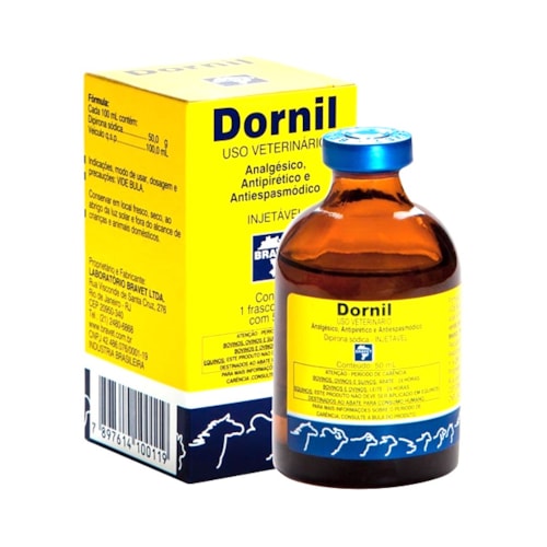 Analgésico Dornil Injetável Bravet Uso Veterinário 50ML