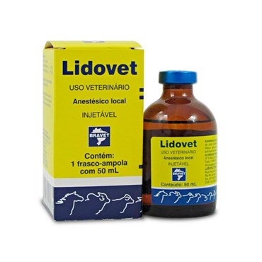 Anestésico Lidovet Bravet Injetável Uso Veterinário 50 ml 