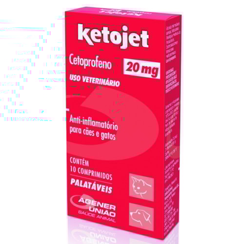 Anti-Infamatório Ketojet Agener para Cães e Gatos 20 mg 