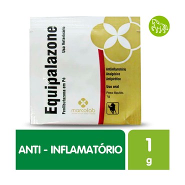 Anti-inflamatório, Analgésico e Antipirético Equipalazone Fenilbutazona Pó Sachê Uso Veterinário 1g - Ceva