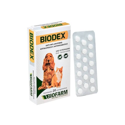 Anti-Inflamatório Biodex Biofarm para Cães e Gatos 20 Comprimidos