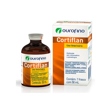 Anti-inflamatório e Antialérgico Cortiflan Ourofino Injetável Uso Vterinário 50 ml 