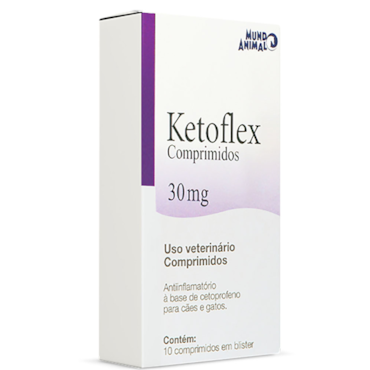 Anti-Inflamatório Ketoflex 30mg 10 Comprimidos Mundo Animal