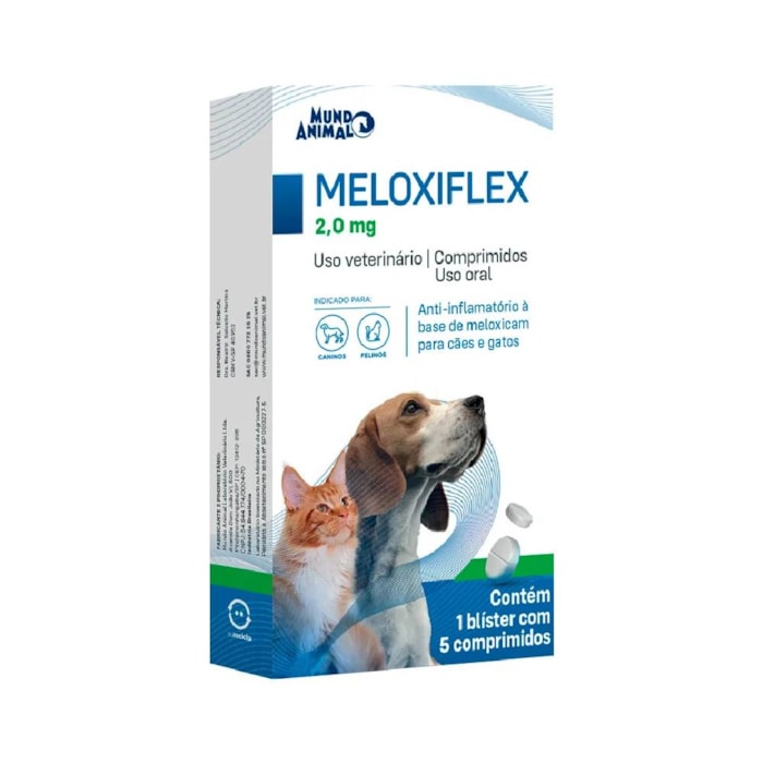 Anti-Inflamatório Meloxiflex para Cães e Gatos 2mg