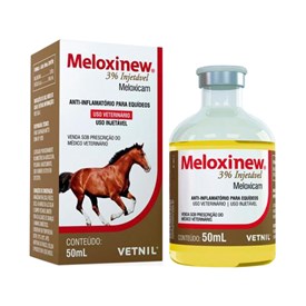 Anti-inflamatório Meloxinew 3% Vetnil para Equinos Injetável 50ml