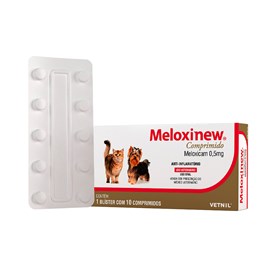 Anti-inflamatório Meloxinew Comprimido para Cães e Gatos 0,5 mg