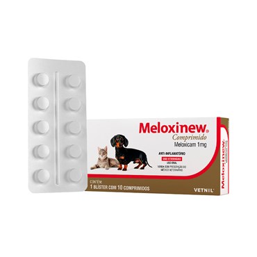 Anti-inflamatório Meloxinew Comprimido para Cães e Gatos 1,0 mg