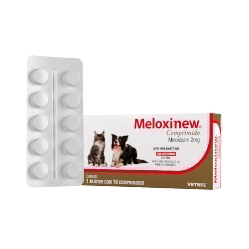 Anti-inflamatório Meloxinew Comprimido para Cães e Gatos 2,0 mg
