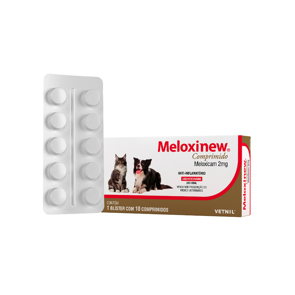 Anti-inflamatório Meloxinew Comprimido para Cães e Gatos 2,0 mg