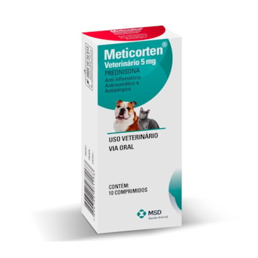 Anti-Inflamatório Meticorten MSD para Cães e Gatos 5mg 