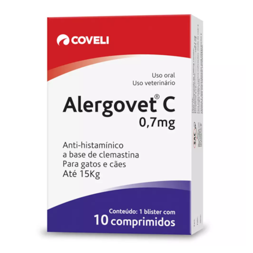 Antialérgico Alergovet Coveli para Cães e Gatos 0,7mg