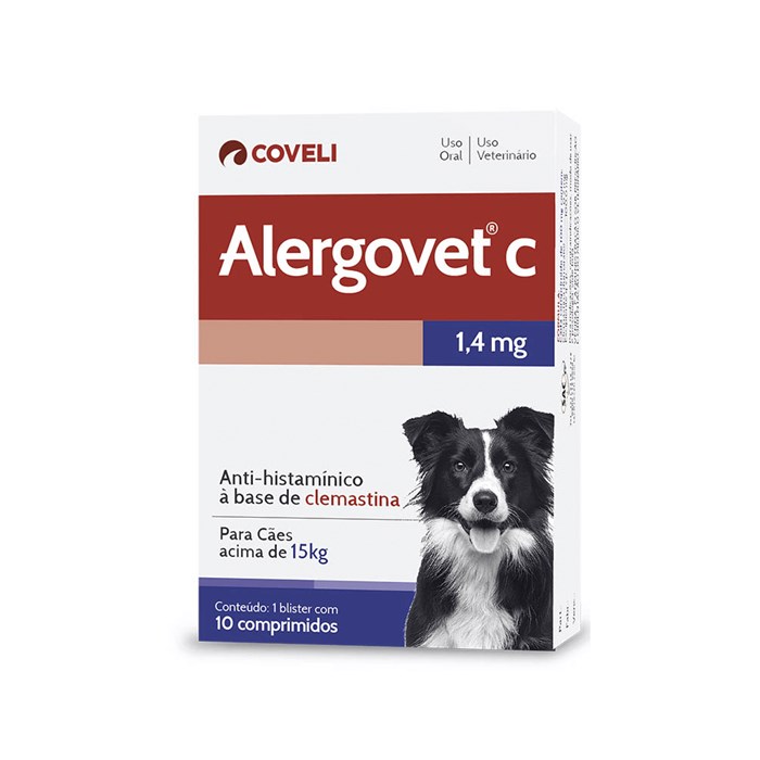 Antialérgico Alergovet Coveli para Cães e Gatos 1,4mg 