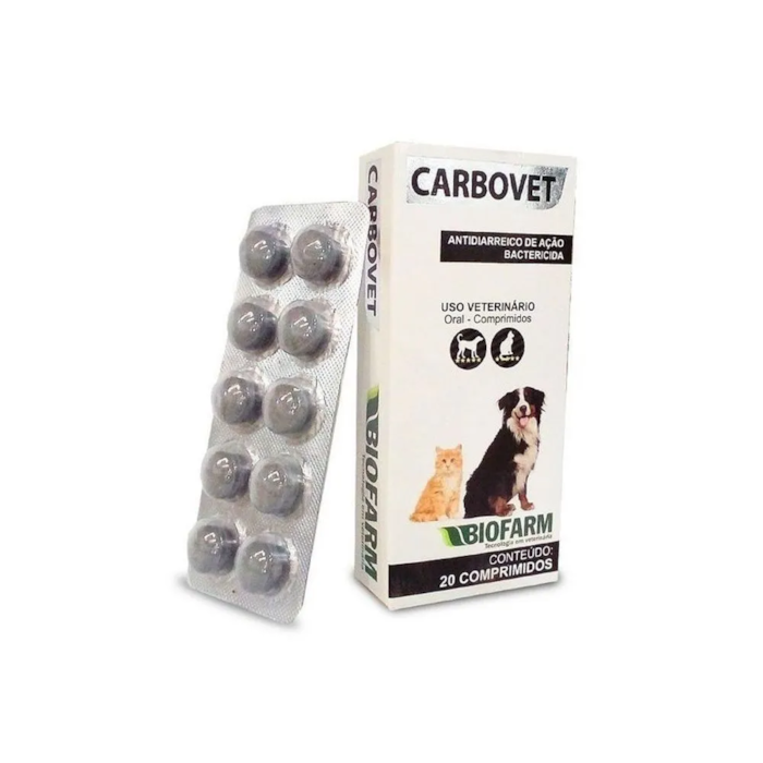 Antibiótico Carbovet Carvão 20 Comprimidos - Biofarm