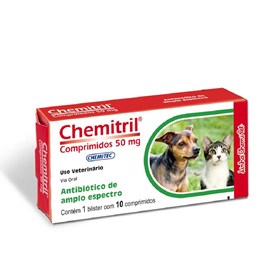 Antibiótico Chemitril para Cães e Gatos 50mg 