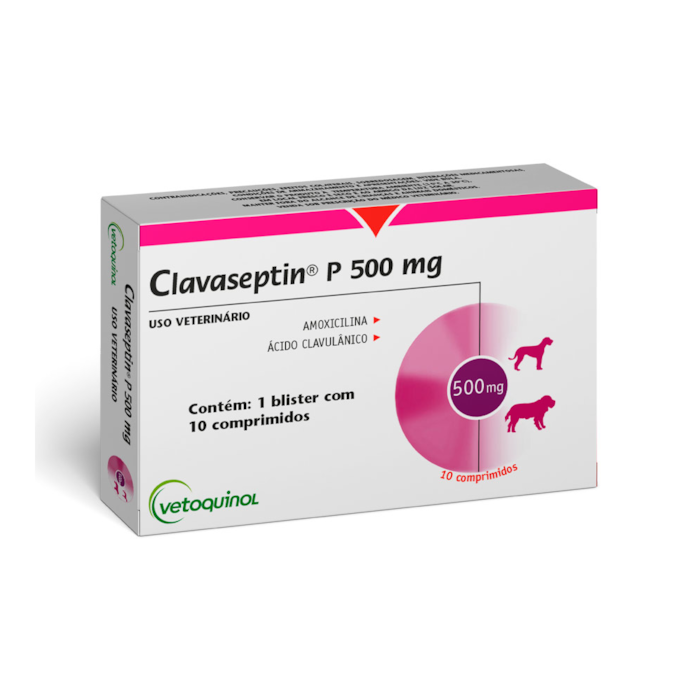 Antibiótico Clavaseptin P 500mg 10 Comp. - Vetoquinol