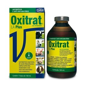 Antibiótico e Anti-inflamatório Injetável Oxitrat LA Plus Uso Veterinário 100ml