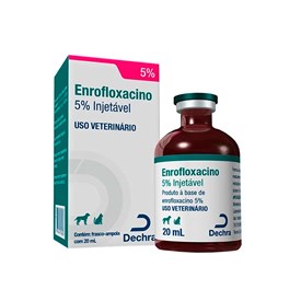 Antibiótico Enrofloxacino 5% Dechra para Cães e Gatos Injetável 20ml 