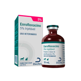 Antibiótico Enrofloxacino 5% Dechra para Cães e Gatos Injetável 20ml