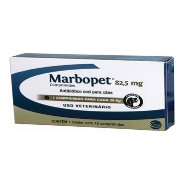Antibiótico Marbopet Ceva para Cães 82 mg - 10 Comprimidos