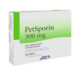 Antibiótico Petsporin Mundo Animal para Cães e Gatos 300mg