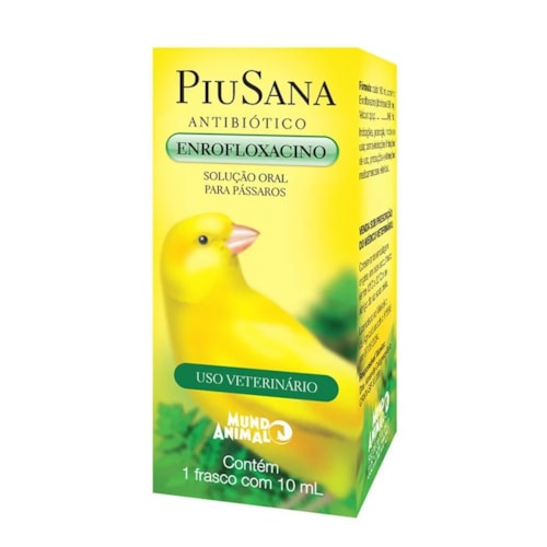 Antibiótico Piusana Enrofloxacina para Pássaros 10ml