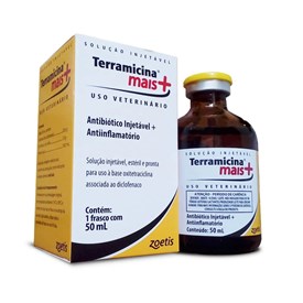 Antibiótico Terramicina Mais Zoetis Injetável 50ml
