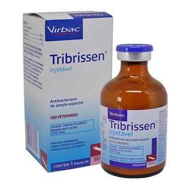 Antibiótico Tribrissen Injetável Virbac Uso Veterinário 50 ml
