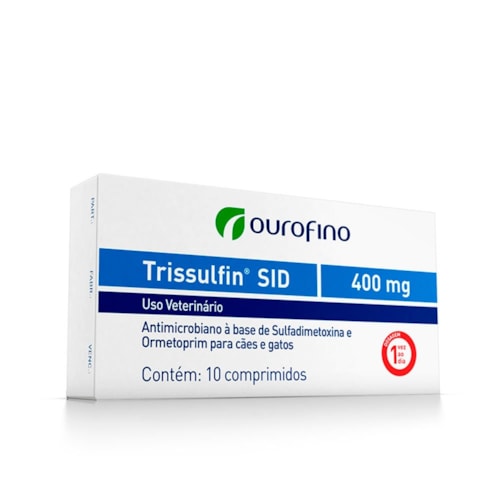 Antibiótico Trissulfin SID Ourofino para Cães e Gatos 400mg 