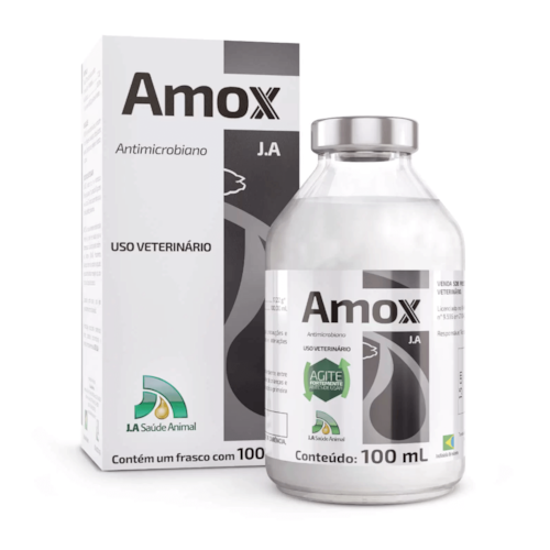 Antimicrobiano Amoxicilina Tri-Hidratada Amox J.A Uso Veterinário 100 ml 