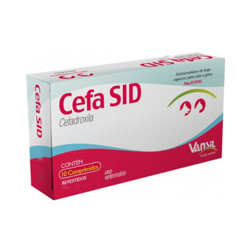 Antimicrobiano Cefa SID Cefadroxila Vansil para Cães e Gatos com 10 Comprimidos 