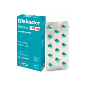 Antimicrobiano Clinbacter (Clindamicina) para Cães e Gatos com 14 comprimidos