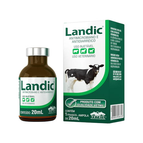 Antimicrobiano Landic Injetável Vetnil Uso Veterinário 20 ml 