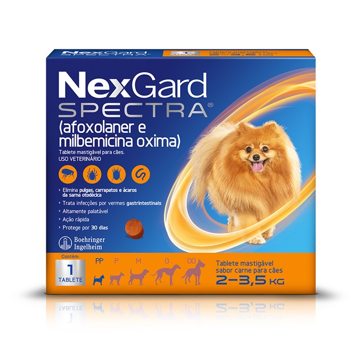 Antiparasitário NexGard Spectra para Cães de 2 a 3,5 kg - 1 Comprimido