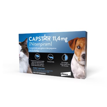 Antipulgas Capstar 11 Mg para Cães e Gatos - 1 Comprimido