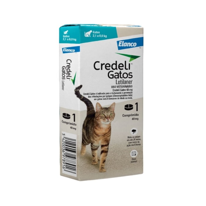 Antipulgas Credeli para Gatos de 2,1KG a 8KG Elanco 48mg