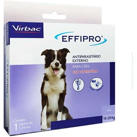 Antipulgas e Carrapatos Effipro Virbac para Cães de 10 a 20kg - 1 Pipeta