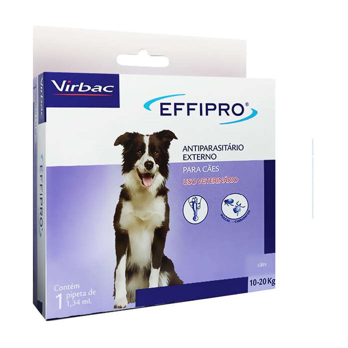 Antipulgas e Carrapatos Effipro Virbac para Cães de 10 a 20kg - 1 Pipeta