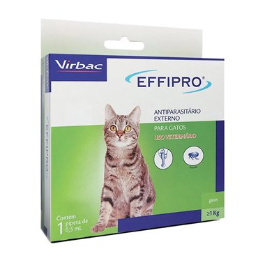 Antipulgas e Carrapatos Effipro Virbac para Gatos 0,5 ml - 1 Pipeta