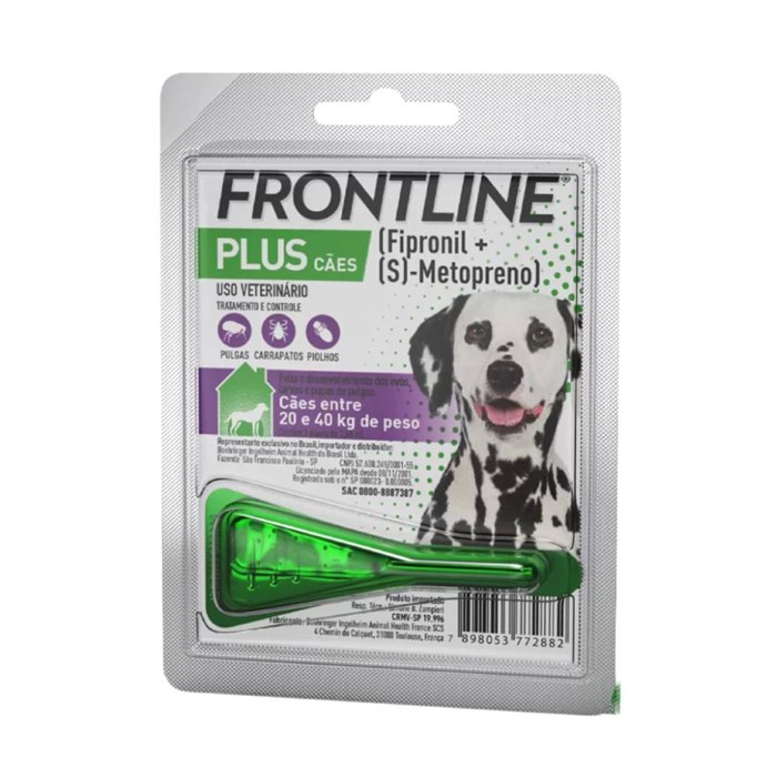 Antipulgas e Carrapatos Frontline Plus para Cães de 20 a 40kg