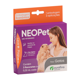 Antipulgas Neopet 0,32ml para Gatos de até 3KG Combo com 3 Unidades