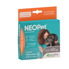 Antipulgas Neopet 4,02ml para Cães acima de 40KG Combo com 3 Unidades