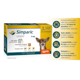 Antipulgas Simparic para Cães de 1,3 a 2,5kg - 1 Comprimido - imagem adicional